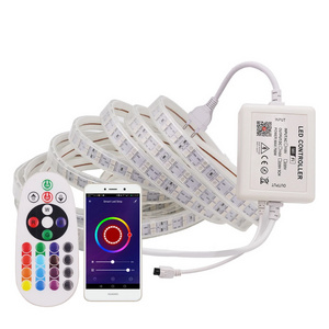 WIFI LED Light Strip RGB Rope Color Changing Lights Outdoor Indoor 110V 220V Plug in Flexible Strip Lights with Remote