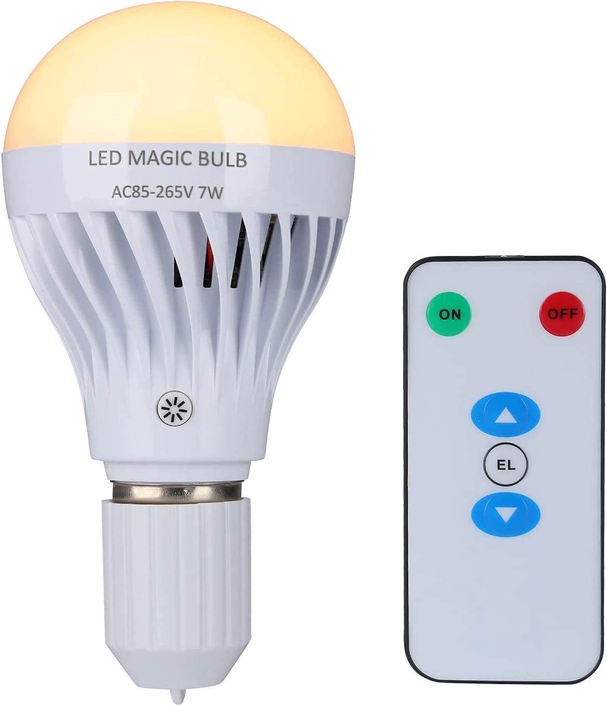 Rechargeable Light Bulbs with Remote Controller Warm White Emergency Lamp Battery Operated Light Bulb E26 for Home Indoor