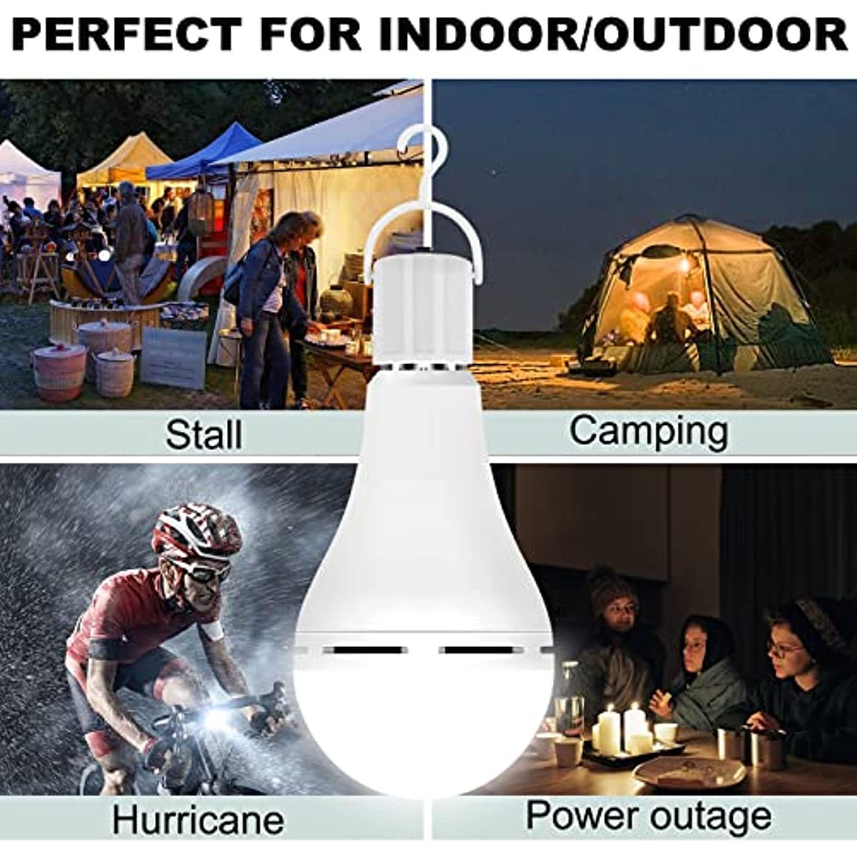 Emergency Rechargeable Light BulbStay Lights Up When Power Failure LED Light Bulbs for Home Camping Tent Daylight