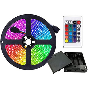 Battery Powered LED Strip Lights 9.8ft 24-Keys Remote Controlled DIY Indoor and Outdoor Decoration