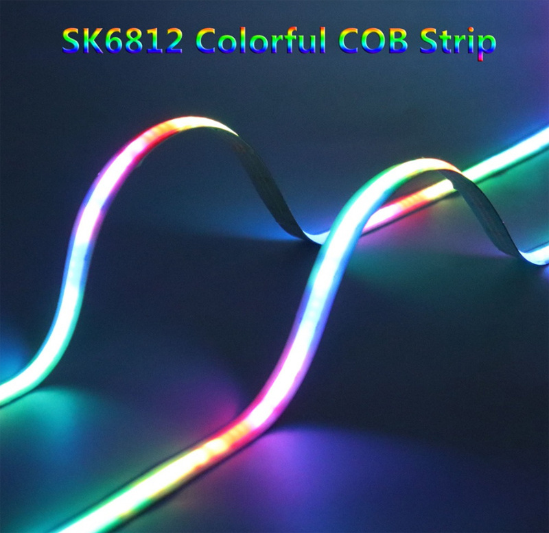 Dream Color Digital Pixxel Addressable COB LED Strip High Density Flexible Magic RGB FOB COB Light Bar Same as WS2812B SK6812