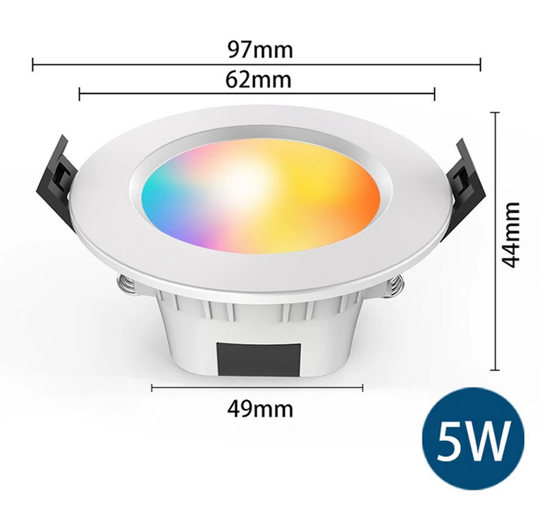 Smart Downlight LED Recessed Drywall Lighting 5W 9W Ceiling Down Lighting APP Control RGBCW Multicolor Color Changing Light Bulb