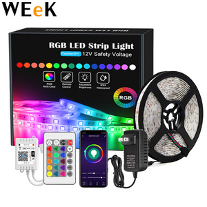 Smart WIFI LED Strip Light Work with Alexa Google Assistant Voice Control RGB LED Lights Strip 12V 5050 Color Changing