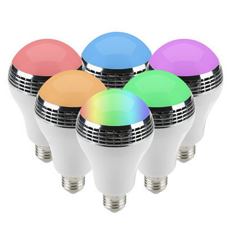 LED Smart Light Bulb with Music Speaker APP Control RGB Multi Color Changing Dimmable Timer Dimmable Remote Control Music Lamp