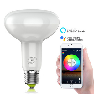 BR30 Smart Light Bulb Compatible with Alexa and Google Home LED RGB color Dimmable wifi bulb