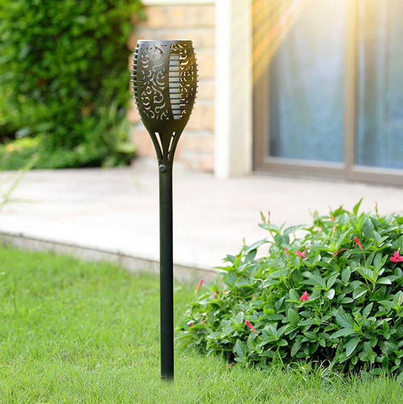 LED Solar Lamp Tiki Torch Light Garden Waterproof Outdoor Courtyard Lawn Lamps Dancing Flame Flickering 96LEDs Decorative Lights