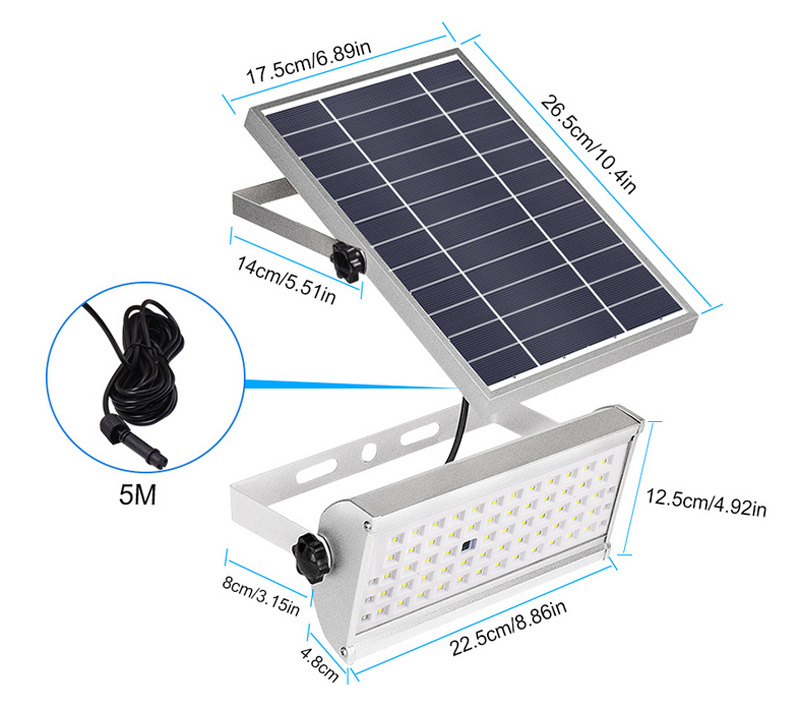 IP65 Waterproof Solar Floodlights Outdoor Lighting LED Spotlight Garden Lamp