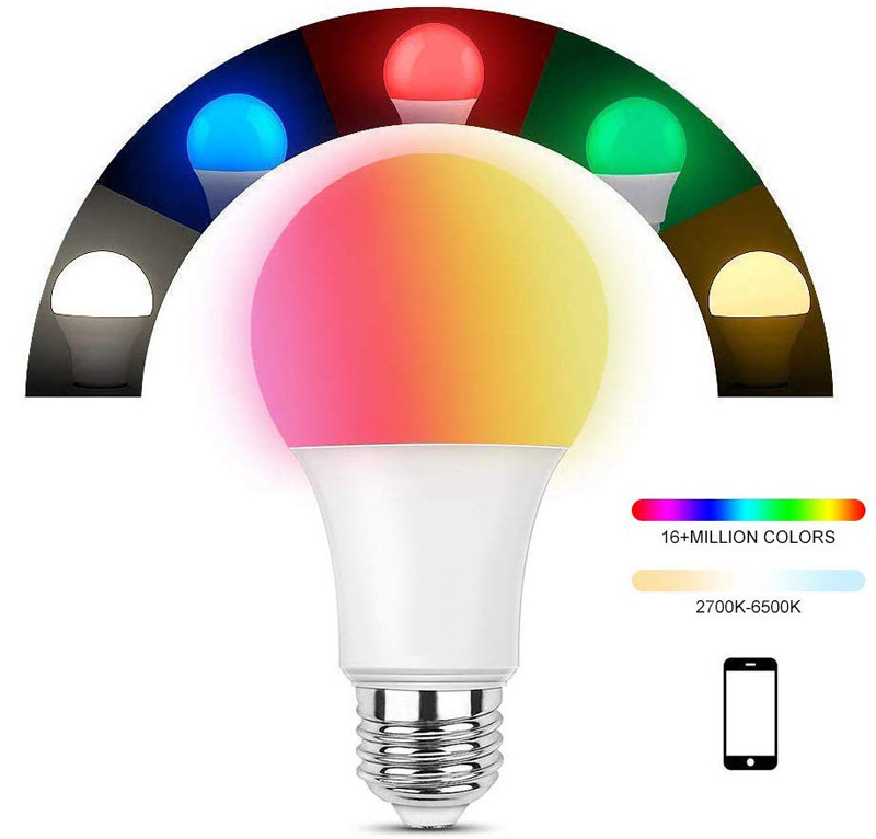 Led Smart Bulb Light Mobile Phone Dimming Color E27 RGB Colorful Home Color Changing Bedroom Living Room Light