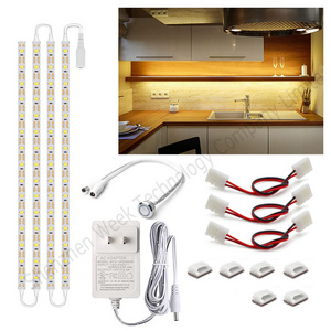 Under Cabinet LED Lighting Strip Touch Dimmer Night Light Flexible 2835 for Kitchen Cupboard Shelf TV Back Showcase Warm White