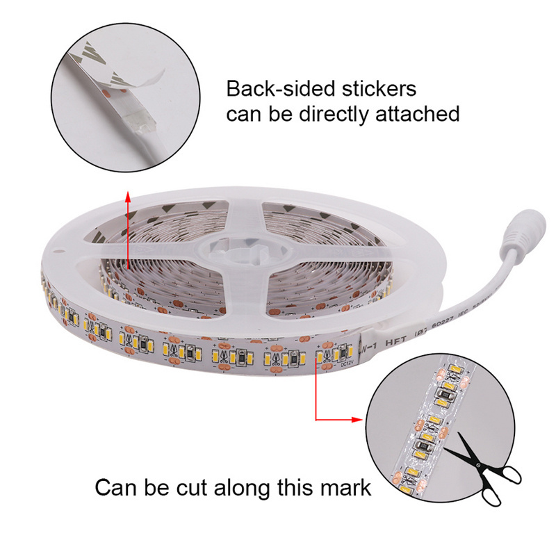 Dimmable LED Light Strip SMD 3014 204LEDs Super Bright 16.4ft/5m 12V LED Ribbon White Color Under Cabinet Lighting Strips