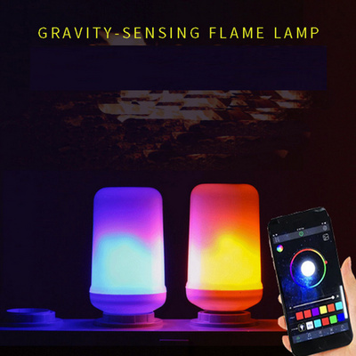 RGB Led Flame Effect Light Bulb Smart APP Control E26 Fire Light with Gravity Sensor Christmas Decorations Indoor Outdoor BestSuppliers