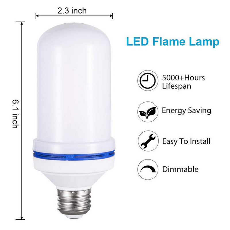 Flame Effect Light Bulb 4 Modes Decorative Fire Lights E26 B22 Base Atmosphere Flickering Light Bulbs for Yard/Bar/Party