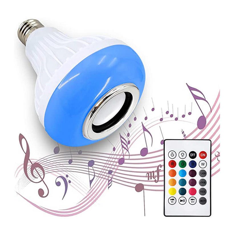 E26/E27 LED wireless light bulb speaker RGB speaker light bulb 24keys remote control for home entertainment Halloween Christmas