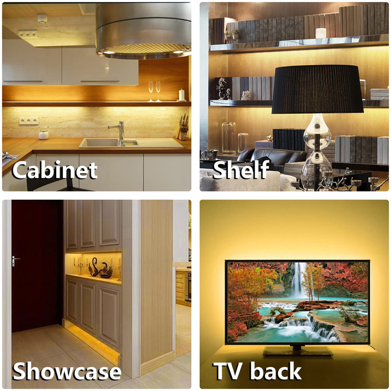 Under Cabinet Lighting Kit 6 Panels Dimmable Under Counter Lights LED Kitchen Cabinet LED Light Bar Plug in for Cupboard Shelf