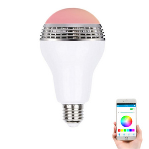 LED Smart Light Bulb with Music Speaker APP Control RGB Multi Color Changing Dimmable Timer Dimmable Remote Control Music Lamp