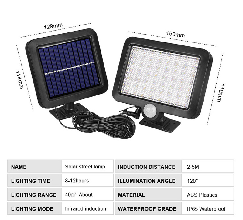 56 LED Solar Light PIR Motion Sensor Detection Wall Lamp Energy-saving Solar Lamp Waterproof Outdoor Indoor Lighting