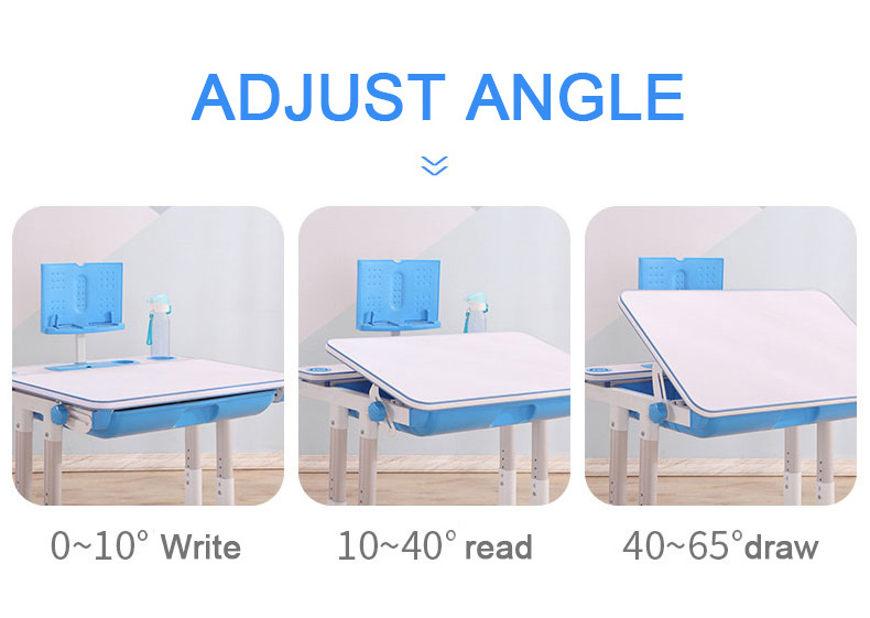 cartoon folding plastic kids reading pencil table and chair for children