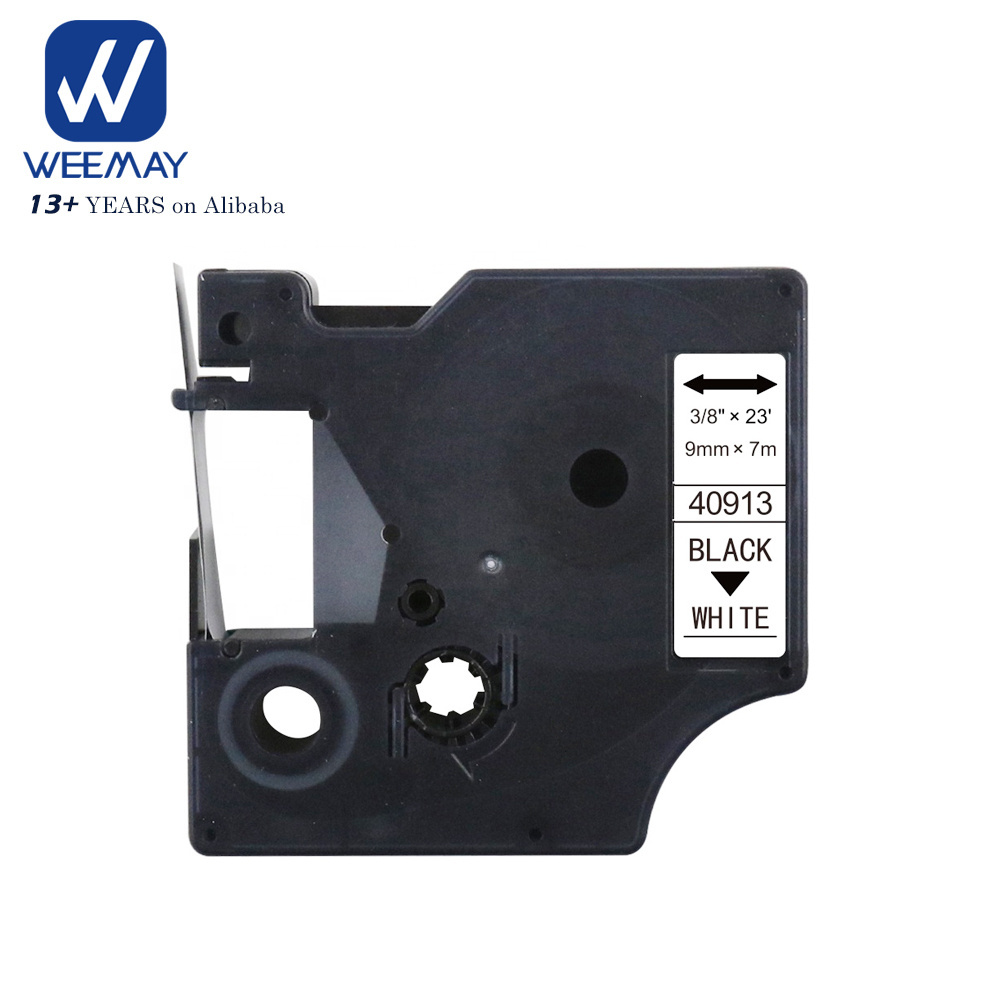 Weemay 9mm Black on White Compatible Dymo D1 40913 Label Cassette Tape Cartridge for Dymo Labelmanager 280 Printer