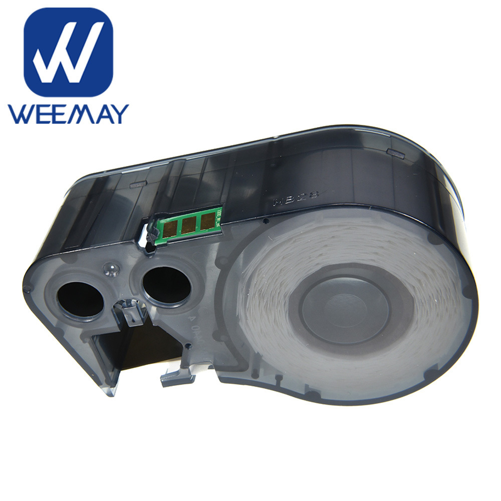 Weemay Black on White Vinyl Label Cartridge MC-500-595-WT-BK Compatible for Brady BMP41 BMP51 Label Printer