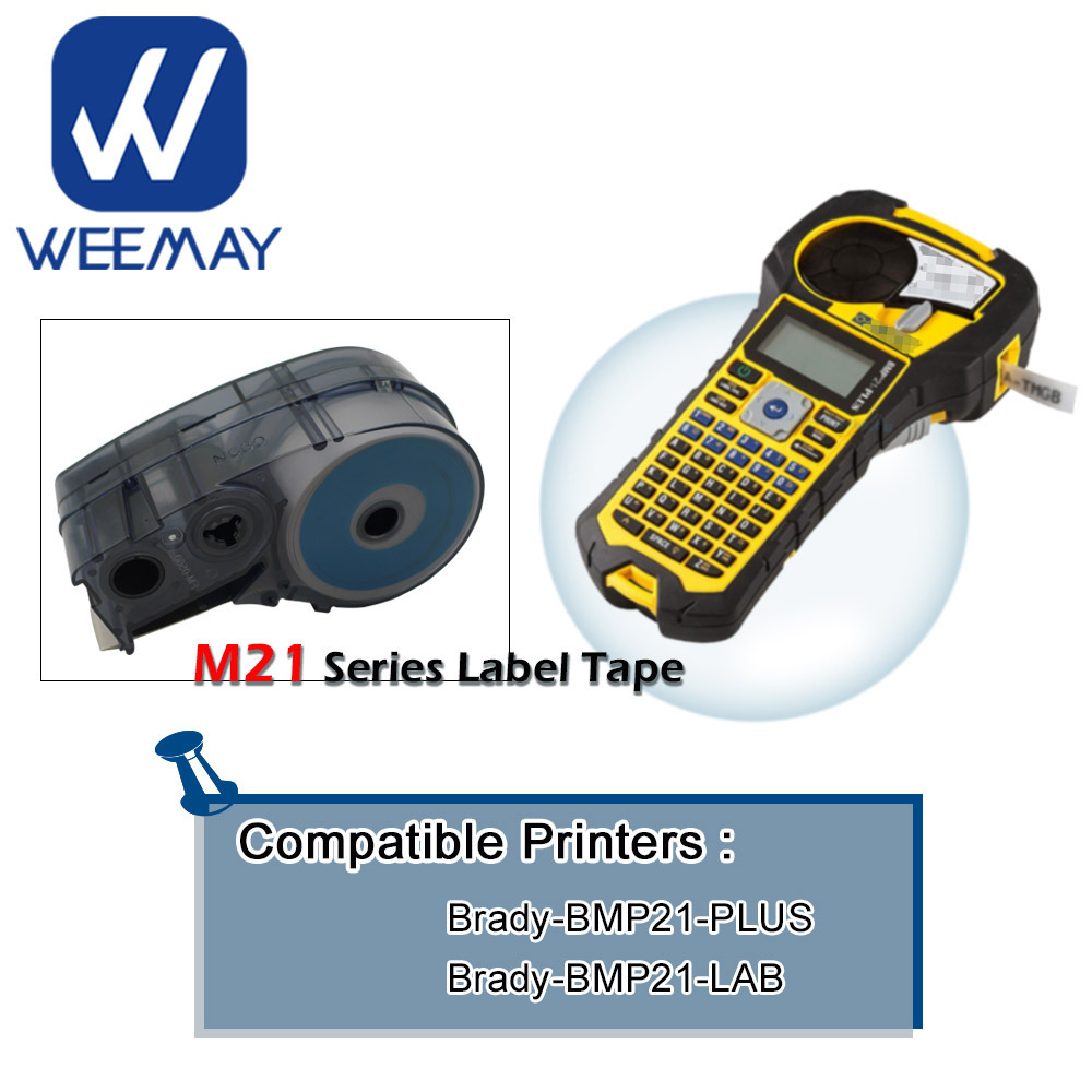 Weemay Wholesale Price Compatible Brady Cartridge M21-500-488 Waterproof Label for BMP21 Label Maker