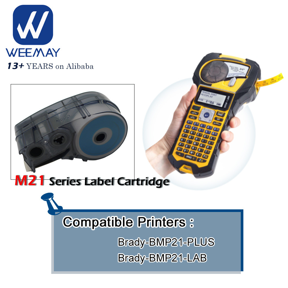 Weemay Compatible Brady M21-750-499 Nylon Industrial labels Cartridge Black on White for Bmp21 Plus Bmp21 Lab Label Printer