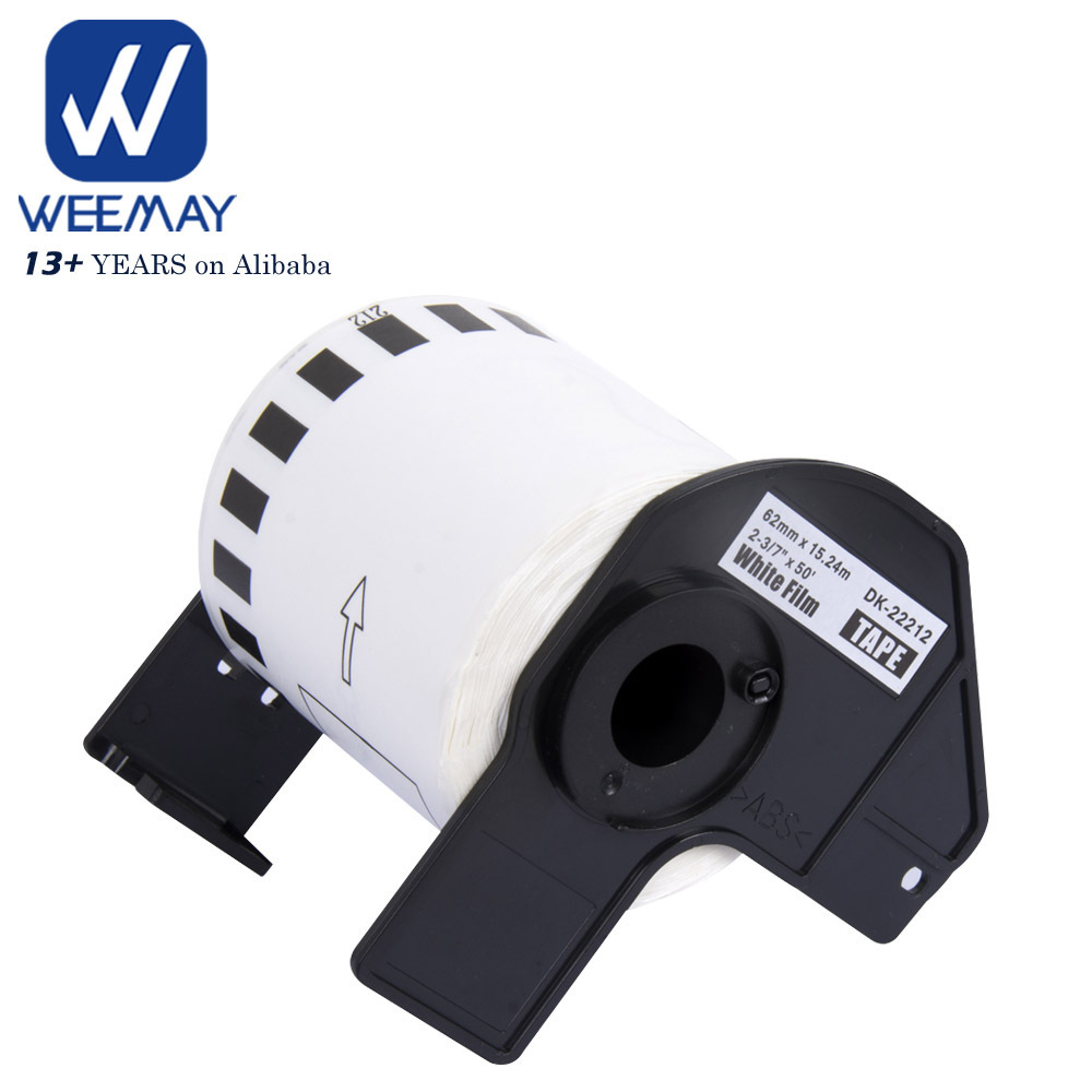 Weemay 62mm Black on White Self Adhesive Thermal Paper Label Roll DK22212 DK 22212 for Brother QL-1050 QL-500 Printer