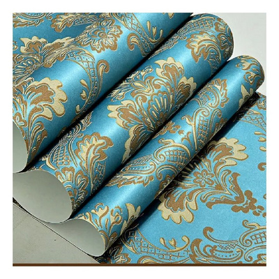 Hot sale luxury Black Gold Texture Embossed Wallpaper, Metallic 3D Damask Wallpaper Roll Vinyl PVC Wall Paper