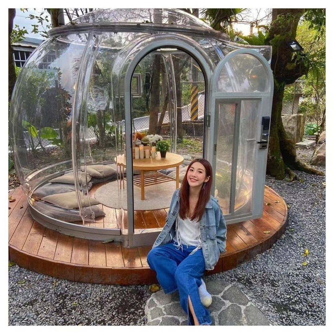 Full House Outdoor Glamping Glass Pc Geodesic Geodome Domes Tents For Sale Camping Dome Room