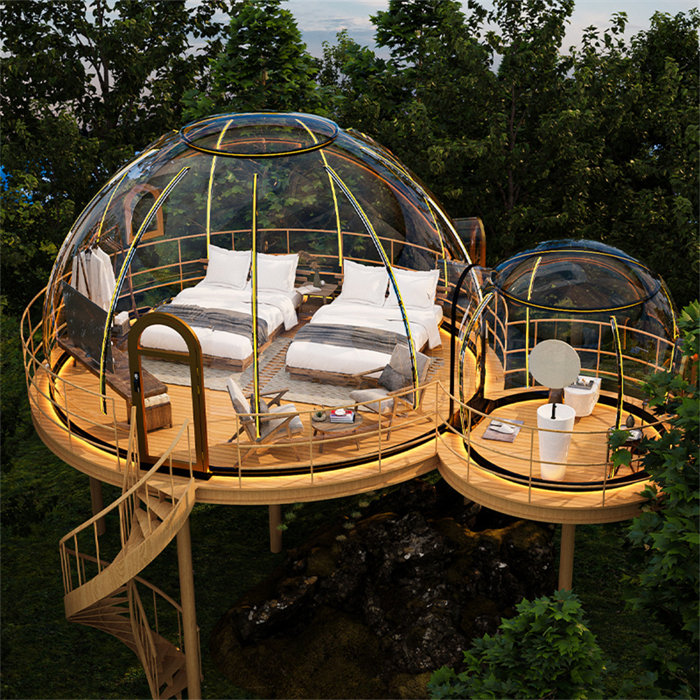 Outdoor Polycarbonate Glass Metal Bathroom Geodesic Garden Igloo Round Dome Tent