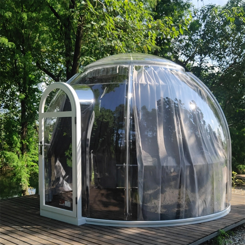 Full House Glamping Clear Pc Igloo Tents With Bathroom  Aluminium Exhibition Tents Bubble Dome House