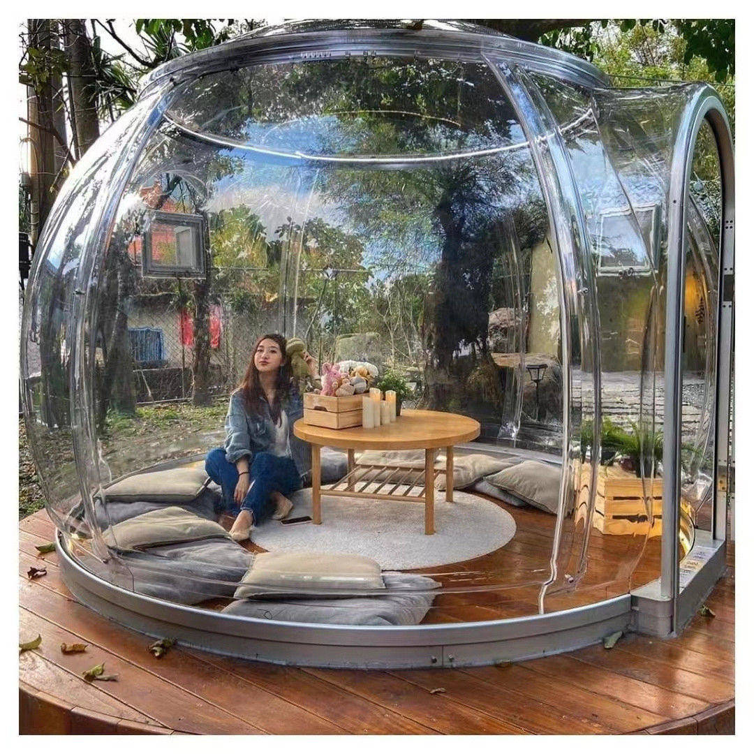 Full House Outdoor Glamping Glass Pc Geodesic Geodome Domes Tents For Sale Camping Dome Room