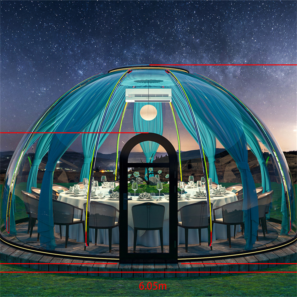 Full House Glamping Extra Large Prefab Geodesic Glass Igloo Dome House Hard Plastic