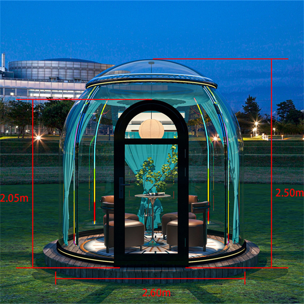 Outdoor Polycarbonate Glass Metal Bathroom Geodesic Garden Igloo Round Dome Tent