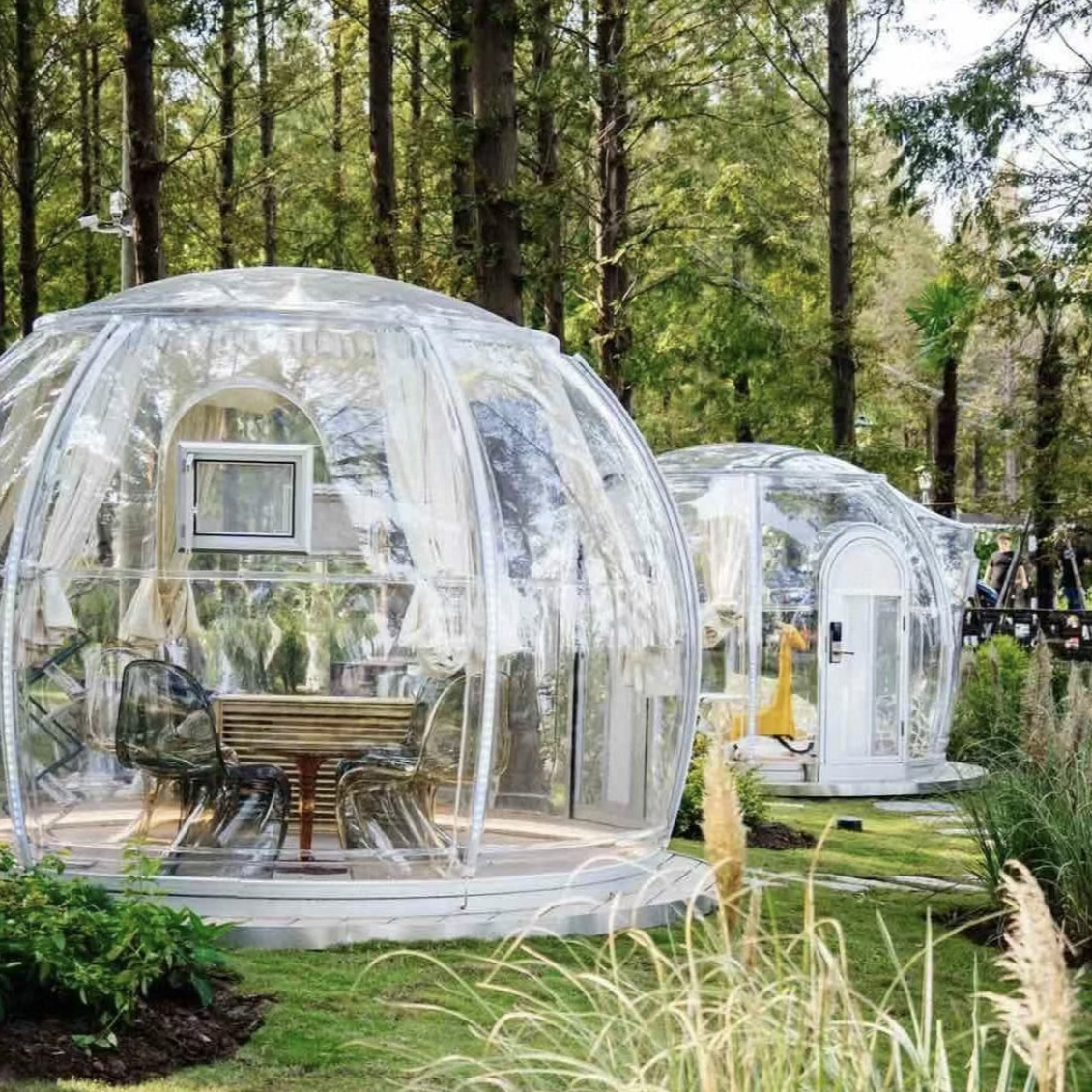 Full House Camping In Tents Camp Bubble Hotels Transparent Outdoor Dome House