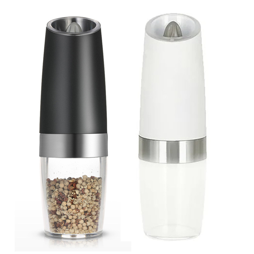 Battery Powered with LED light automatic gravity electric mill pepper and salt grinder