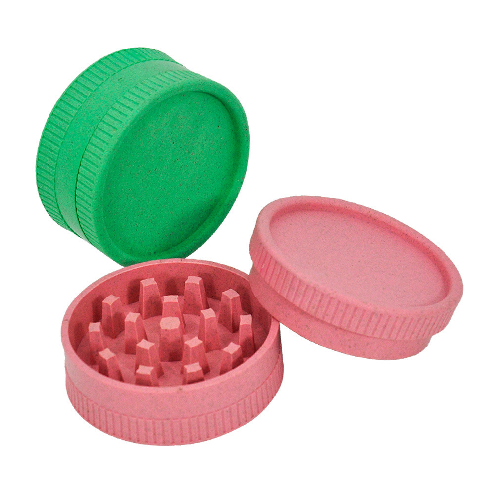 Eco-Friendly Herb Grinder 56mm 2 Layers Biodegradable Plastic Tobacco Grinder Crusher Custom Logo