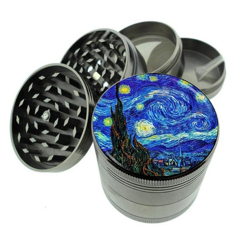 Hot Sell Customized Logo Zinc Alloy Herb Grinders 4 Layers Manual Herb Grinder For Smoke Shop