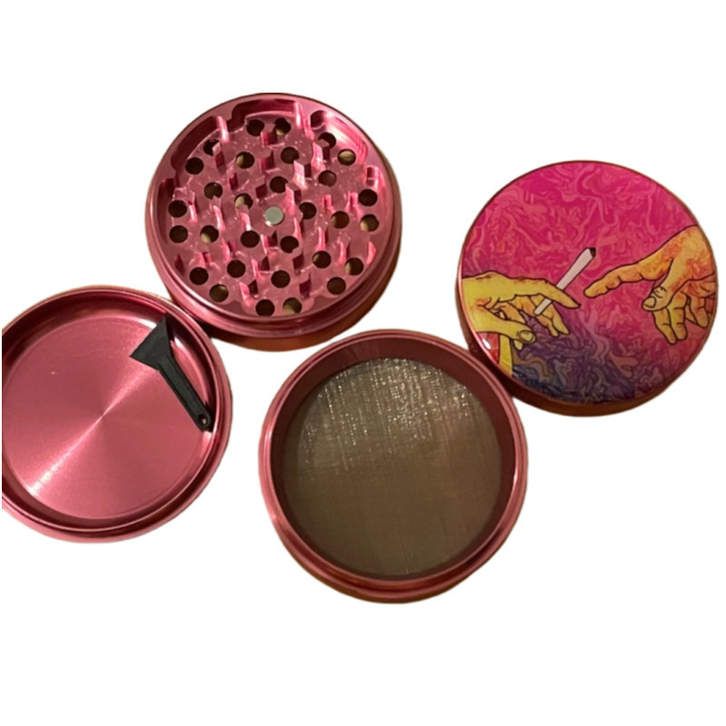 Hot Sell Customized Logo Zinc Alloy Herb Grinders 4 Layers Manual Herb Grinder For Smoke Shop