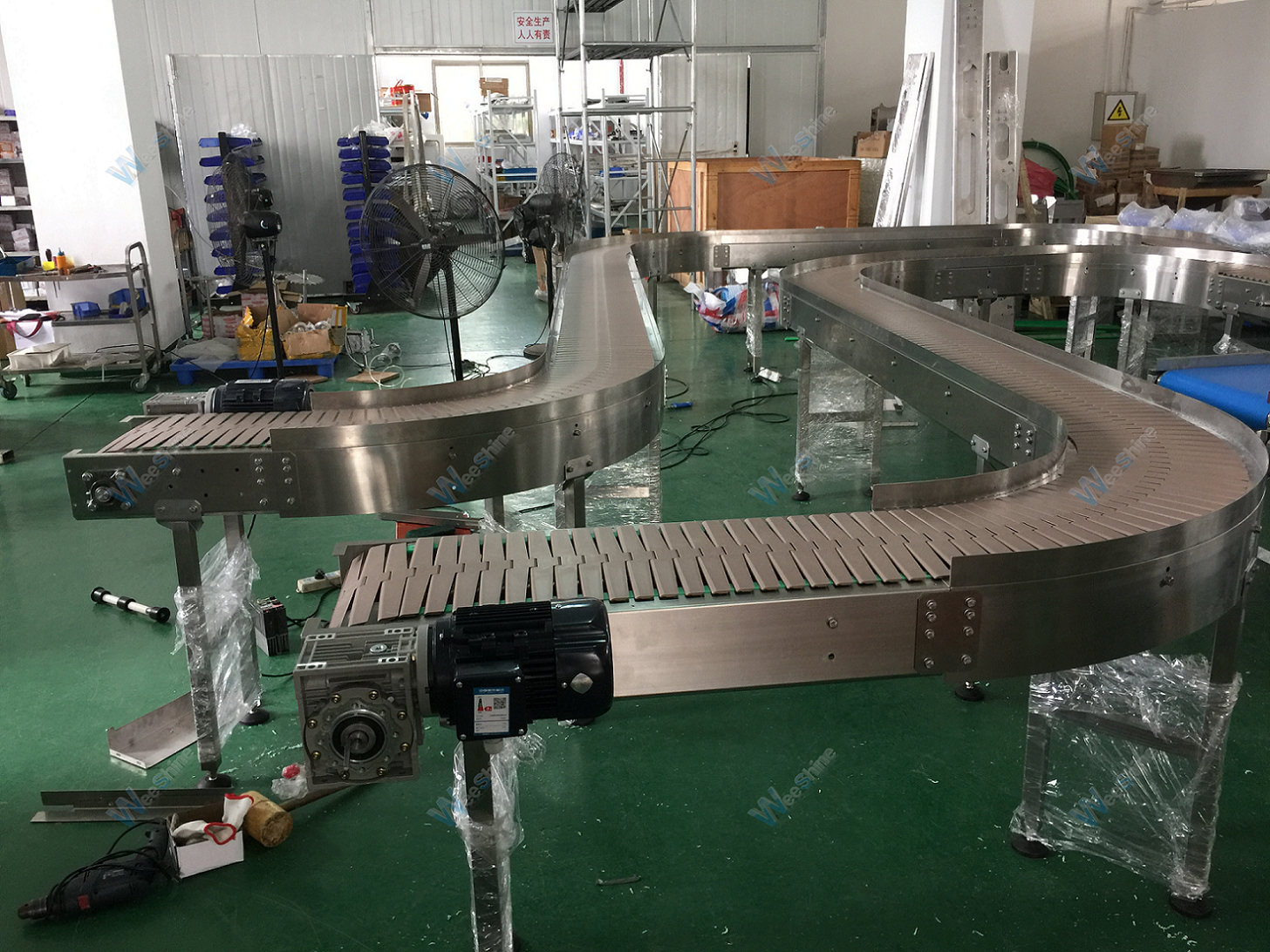 Motorized Curved Expandable Stretchable Flexible Carrier Roller Conveyor for Industry warehouse