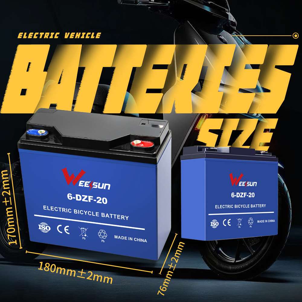 China hot sell graphene 6-dzm-20 12v20ah 20ah 24ah 48v 20ah rechargeable lead acid electric bicycle scooter bike battery