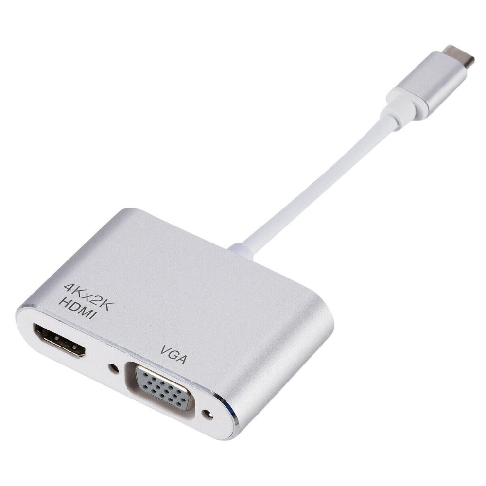 Type c to HDTV VGA 2 in 1 adapter hub usb-c 2 in 1 to 4K HD VGA Converter