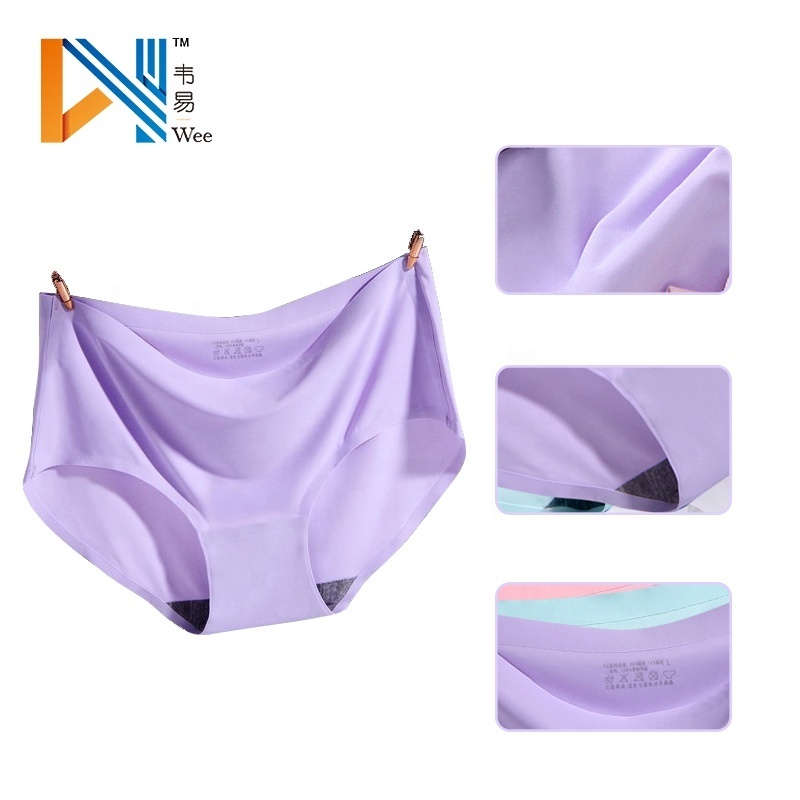 Hot Sale Ice Silk Ladies Panties Mid-rise Seamless Underwear For Women Breathable Seamless Panties Ladies Underwear Woman