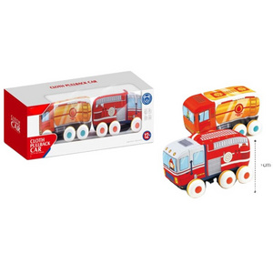 2pcs toddlers helicopter friction powered cars fire truck six wheels cloth cartoon car toy