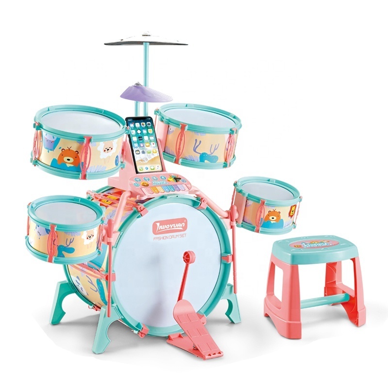 Children Drum Set Toy Musical Instrument Toys Phone/Computer/MP3 Musical Play Set Educational In Jazz Drum Set for Kids