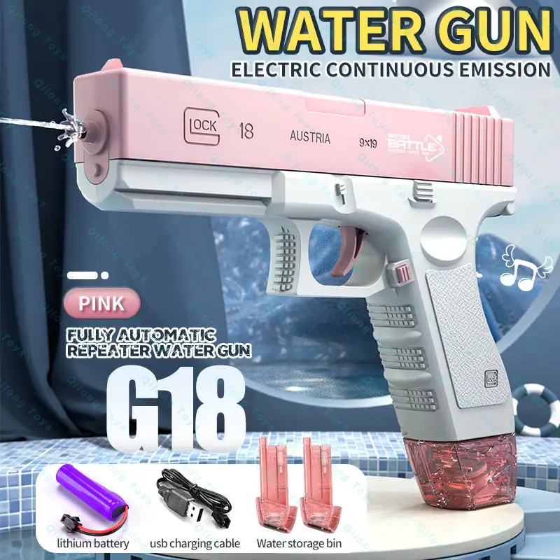 2023 Hot Pistol Electric Water Gun Water War Fight Toys Automatic Strong Power Water Toy Guns For Kids Summer Outdoor