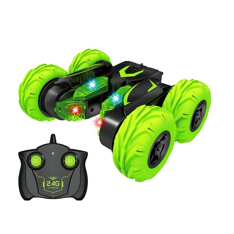 High Speed Durable Rubber Tire 2.4G Cool 180 Degree Flip Rotatory Remote Control Double Side Rc Stunt Car Toy