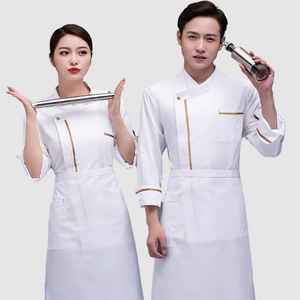 High quality fashion chef uniform coat with logo chef jacket uniform modern restaurant uniform