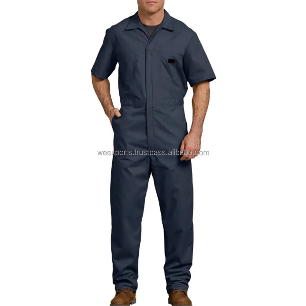 Custom High Quality Men's Spring Working Uniform Tool Pockets Coveralls Welding Suit Car Repair Workshop Mechanic Clothes