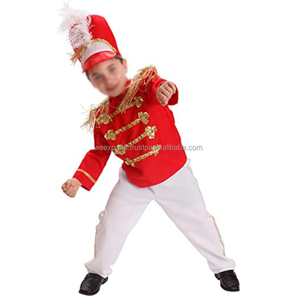 Drum Major Costume For Kids Red Marching Band Uniform By Dress Up America