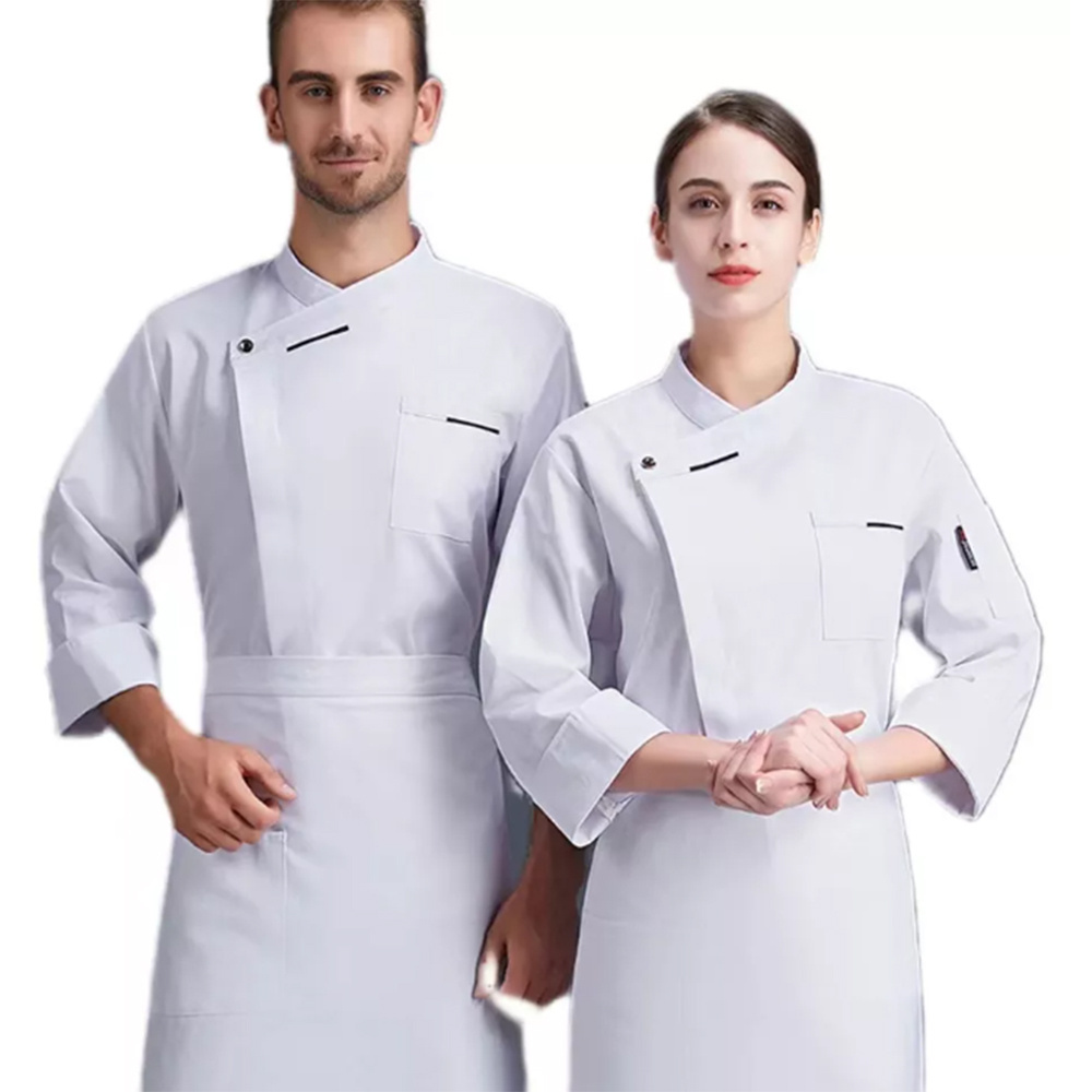 High quality fashion chef uniform coat with logo chef jacket uniform modern restaurant uniform